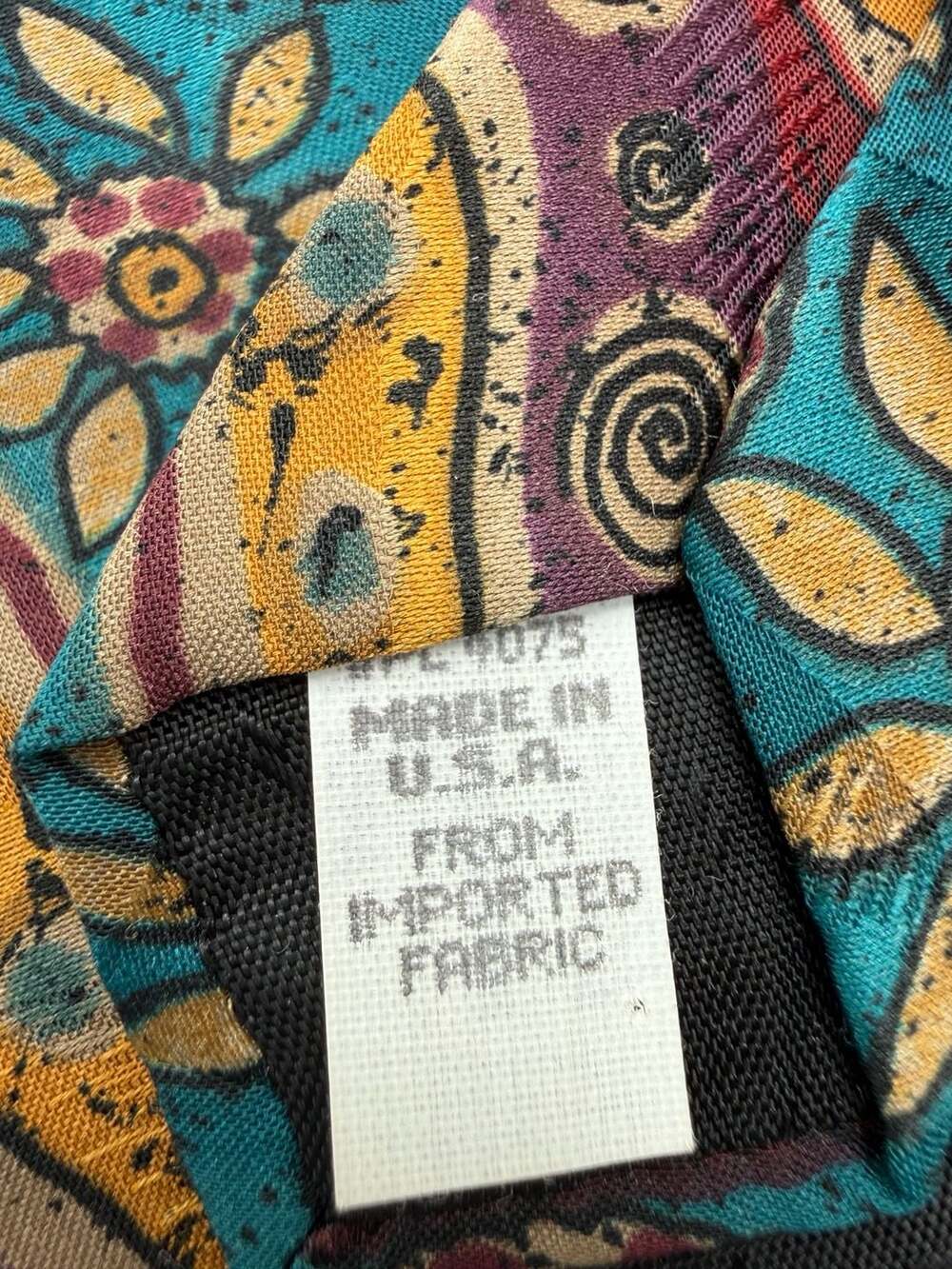 Colorz by Boss Vintage Floral Pattern Necktie 100% Polyester - Picture 4 of 5